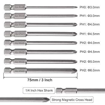 はるページ Saiper 12pcs 1/4 Inch Hex Shank Cross Head Screw Driver Bits